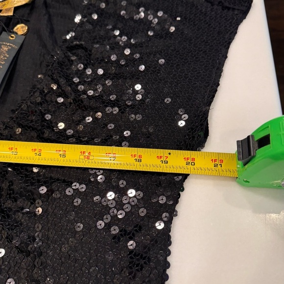 NEW Christian Audigier Womans Black Sequins Top W/ Gold Accents size Medium NWT - Picture 10 of 16